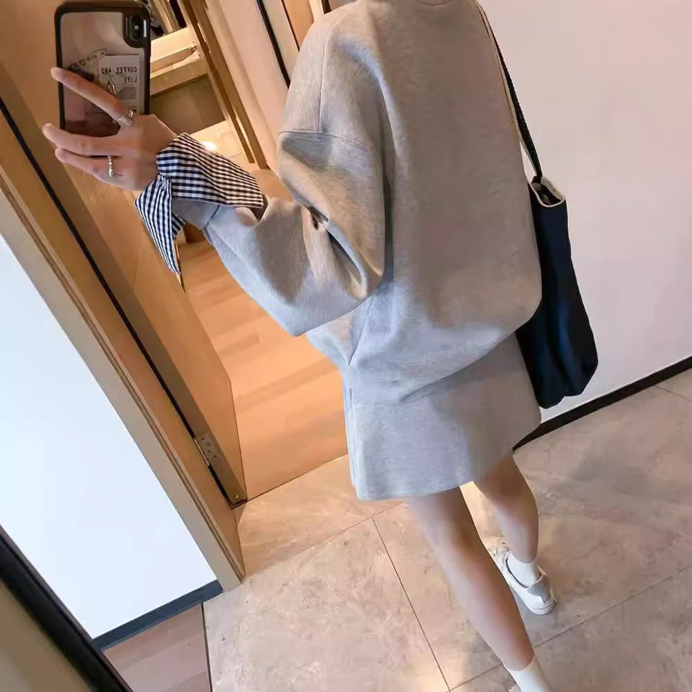 Long-sleeve Top And Skirt Set Top And Skirt