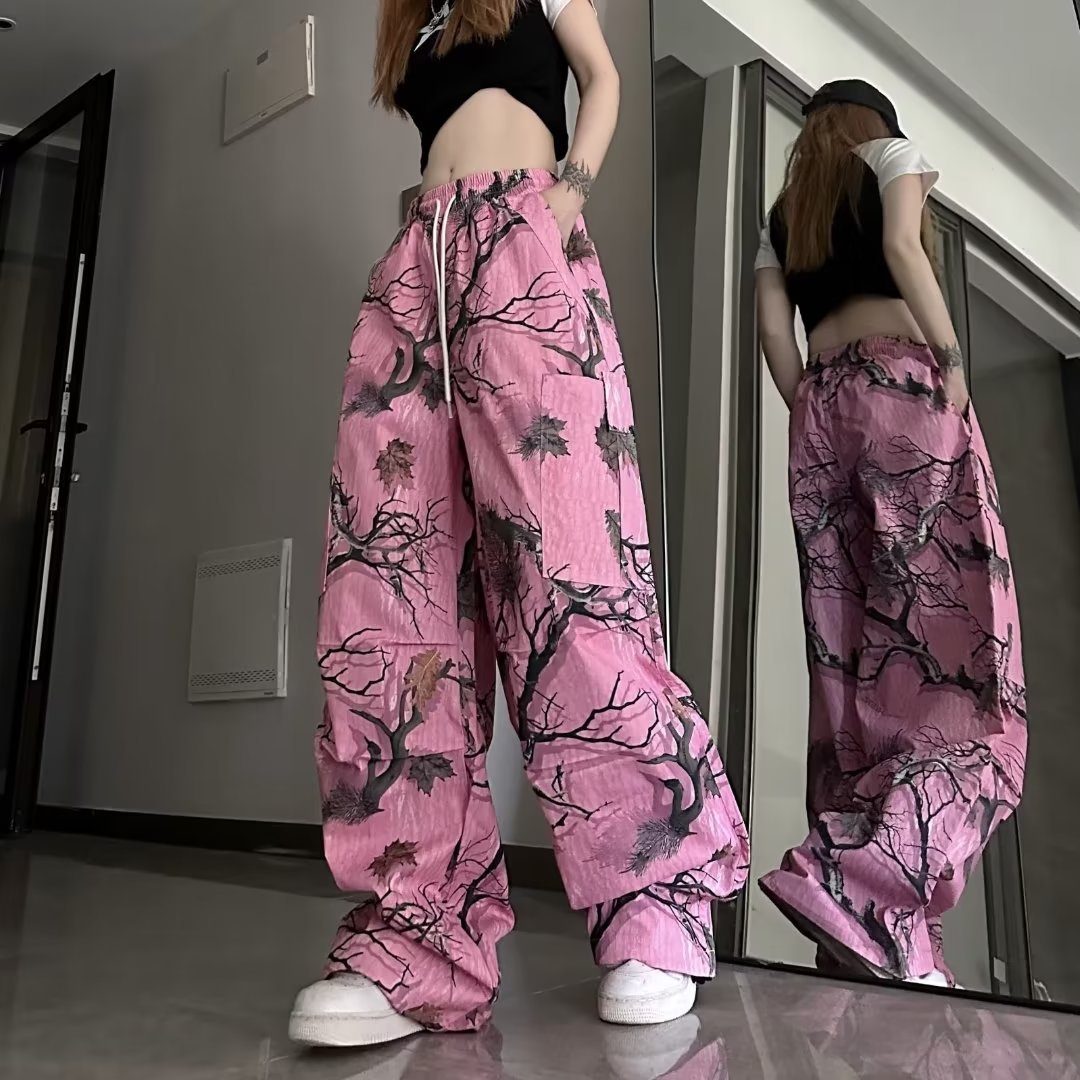 Dopamine Wear American Retro Branch Graffiti Casual Pants