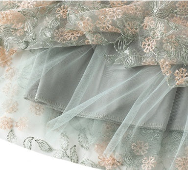 High Waisted Slim Mid Length Westernized Drape Yarn A-line Skirt