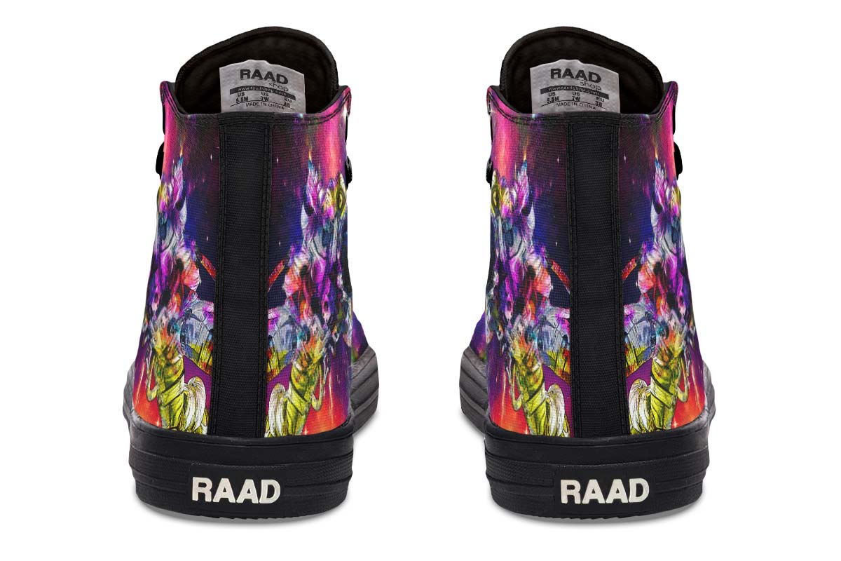 Men's And Women's Fashion Color Printing High-top Canvas Shoes