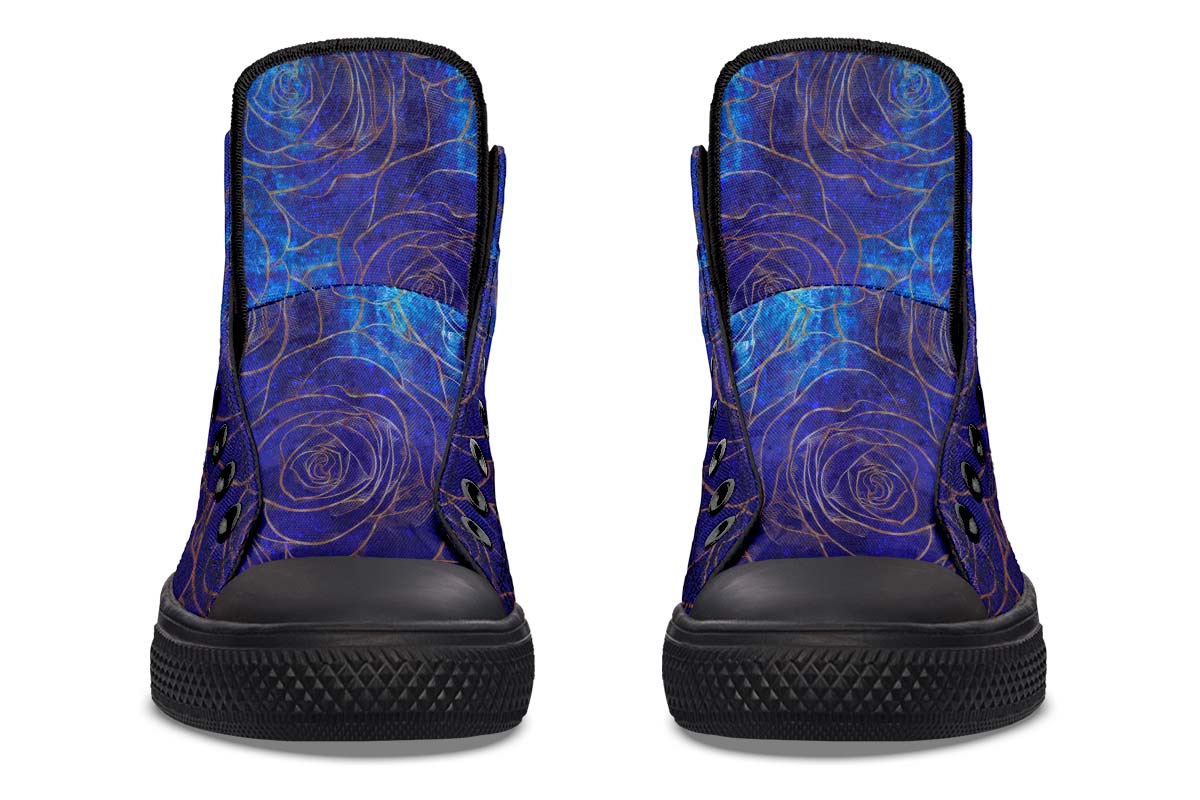 Men's And Women's Fashion Color Printing High-top Canvas Shoes