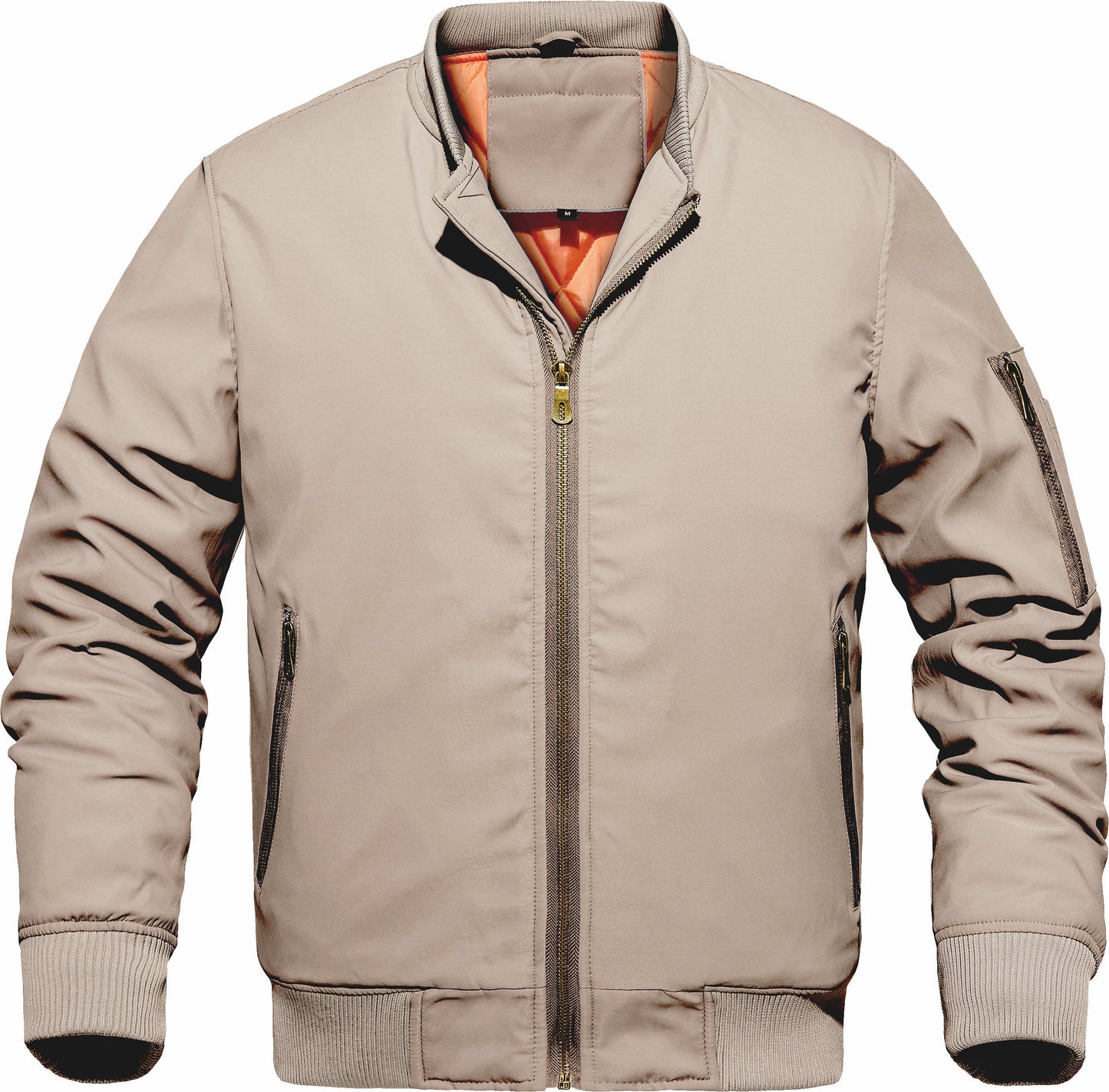Men's Winter Bomber Jacket, Baseball Jacket Outwear, Thickened Warm Flight Jacket With Ribbed Cuffs, Windproof Casual Coat