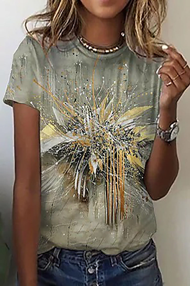 Round Neck Women's Short-sleeved T-shirt Loose Casual