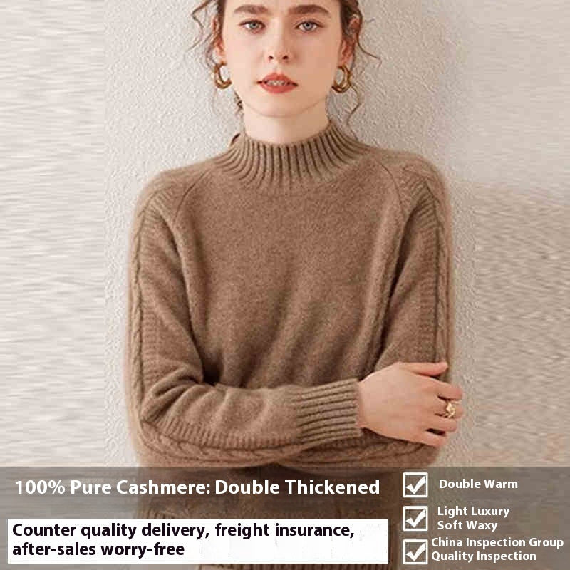 Pure Cashmere Sweater Autumn And Winter Thickened Knitting Bottoming Shirt