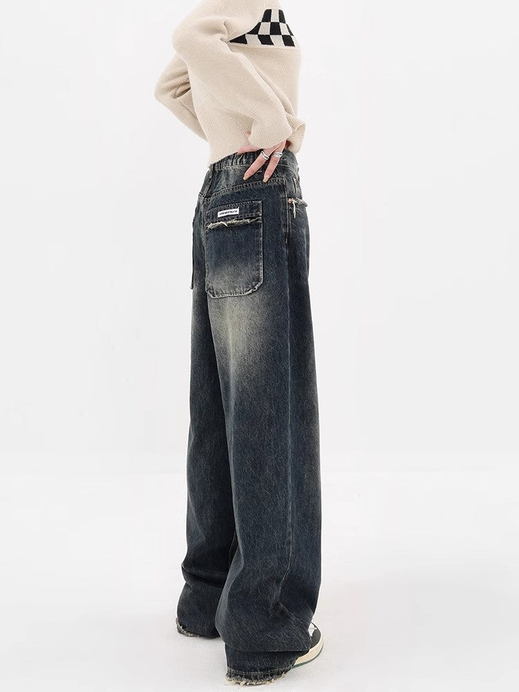 Autumn Retro Design Women's High Waist Jeans