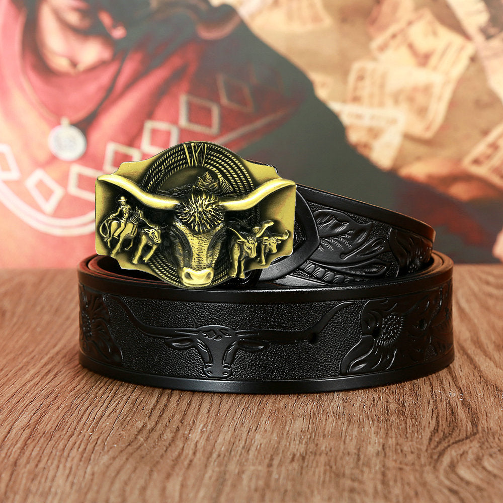 Western Denim Natural Year Cowhide Craft Belt