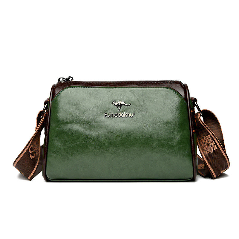 Oil Wax Leather Cross-border Trendy Women's Bag New Retro Double-sided