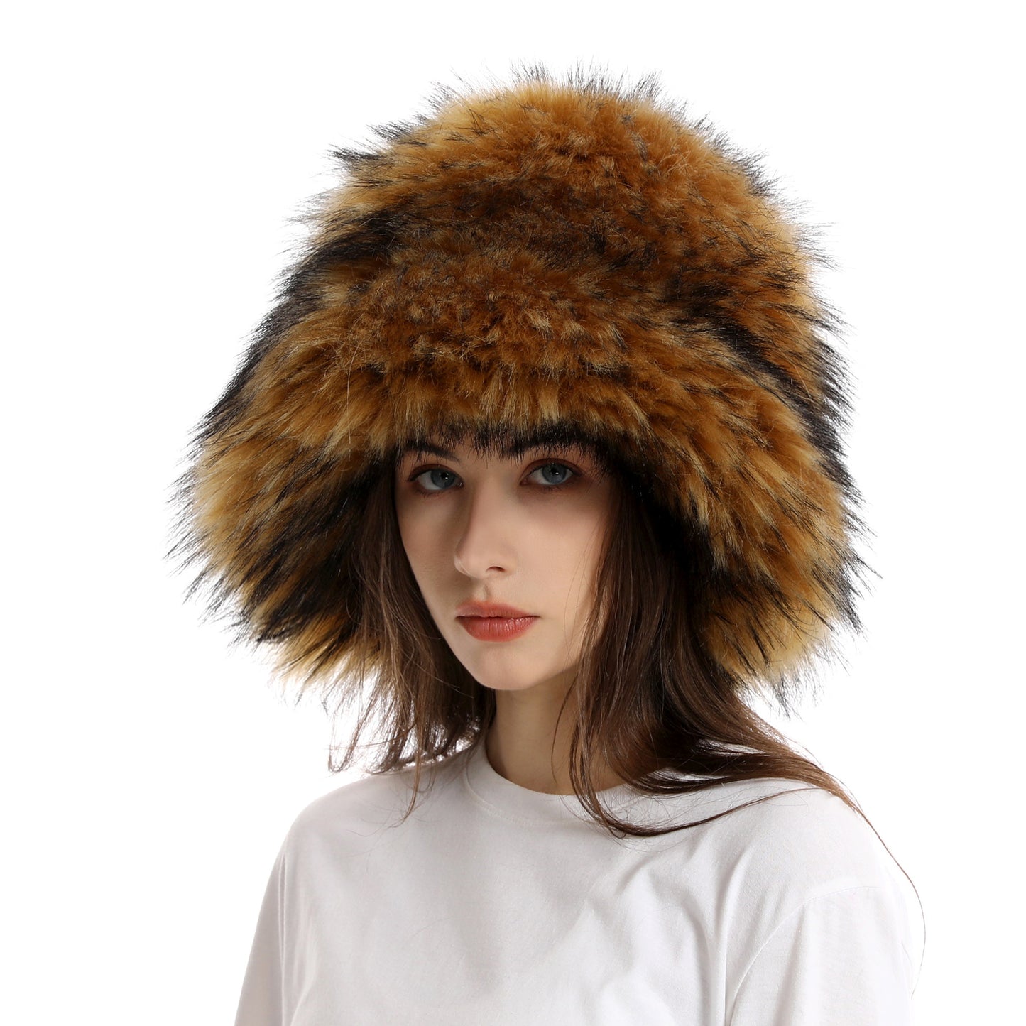 Winter Warm Thickened Faux Fur Straw Hat