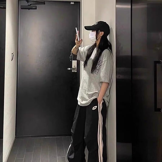 American High Street Striped Baggy Pants Women