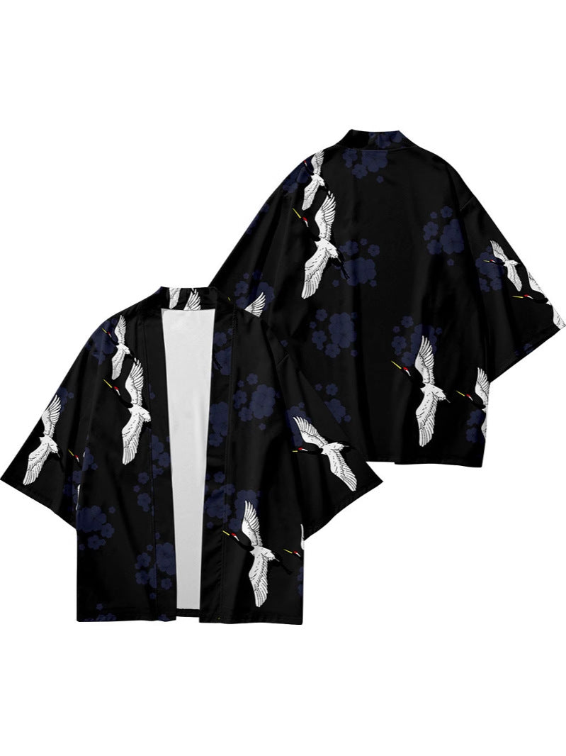 Cloak Kimono And Daoist Robe Cardigan With Three Quarter Length Sleeves