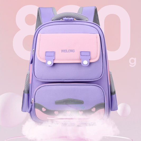 Burden-reducing Spine Protection Fashion Color Contrast Schoolbag