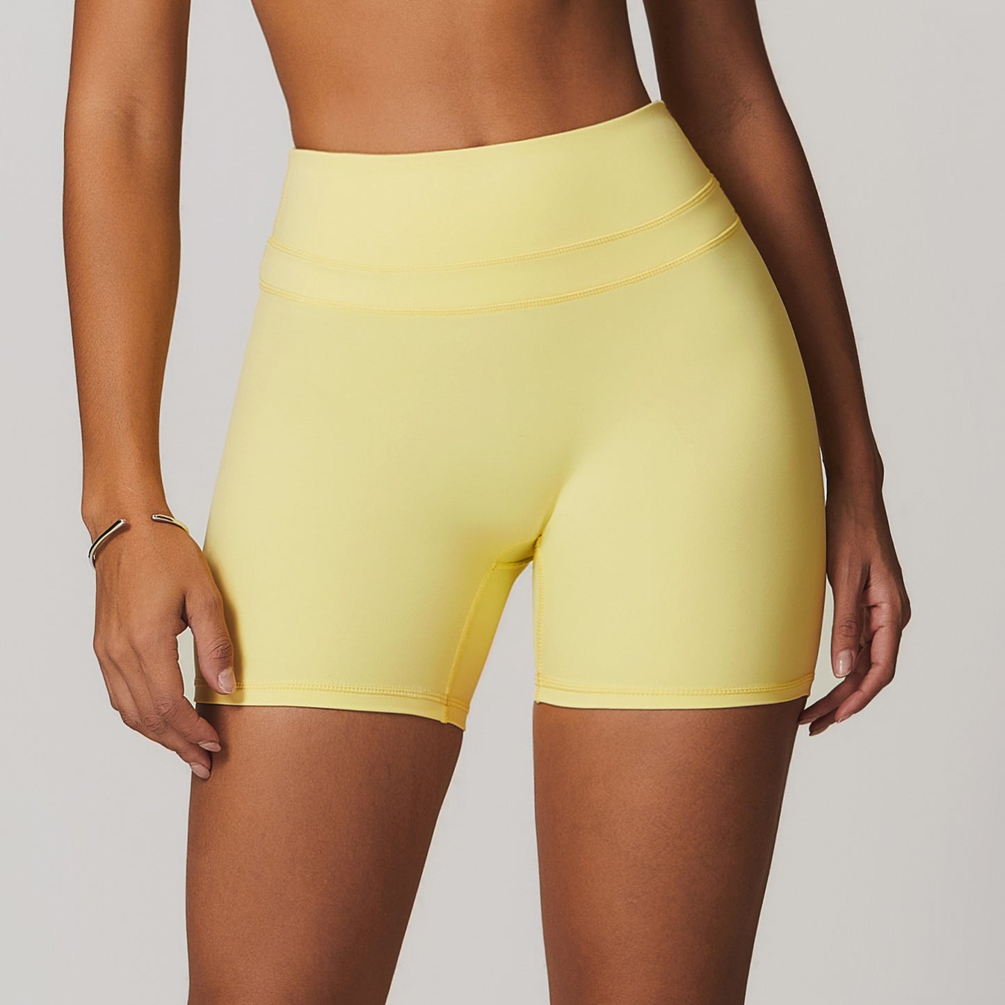 European And American Brushed Tight Yoga Shorts Stretch