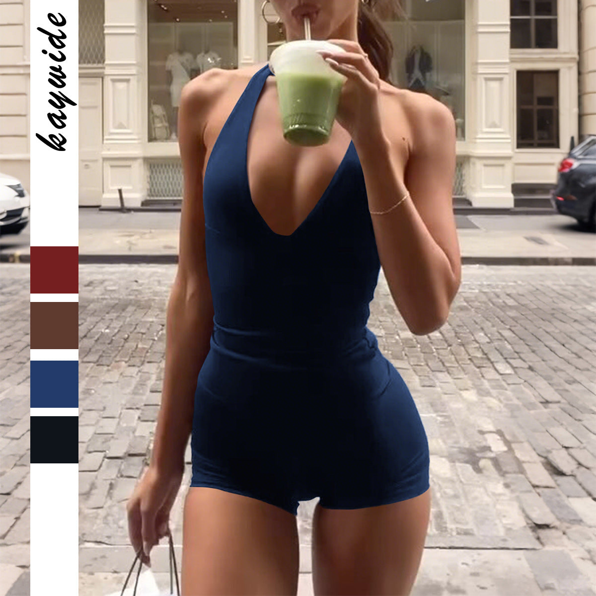 Kvinders Sports Yoga Høj Elastisk Top og Shorts Sæt