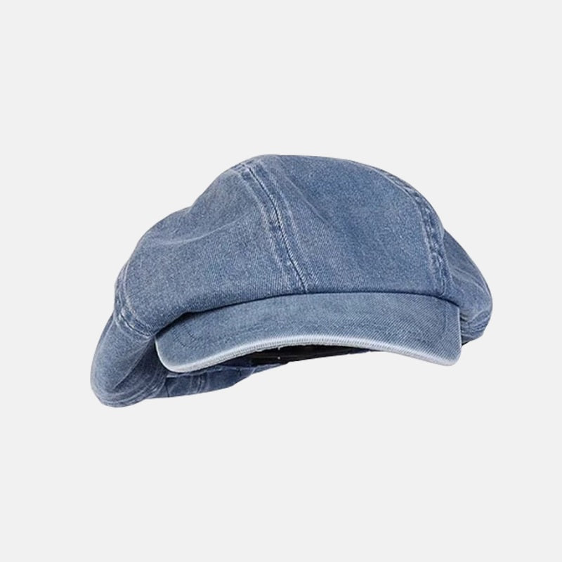 Denim Big Head Circumference Sun Protection Painter All-match Retro Octagonal Hat