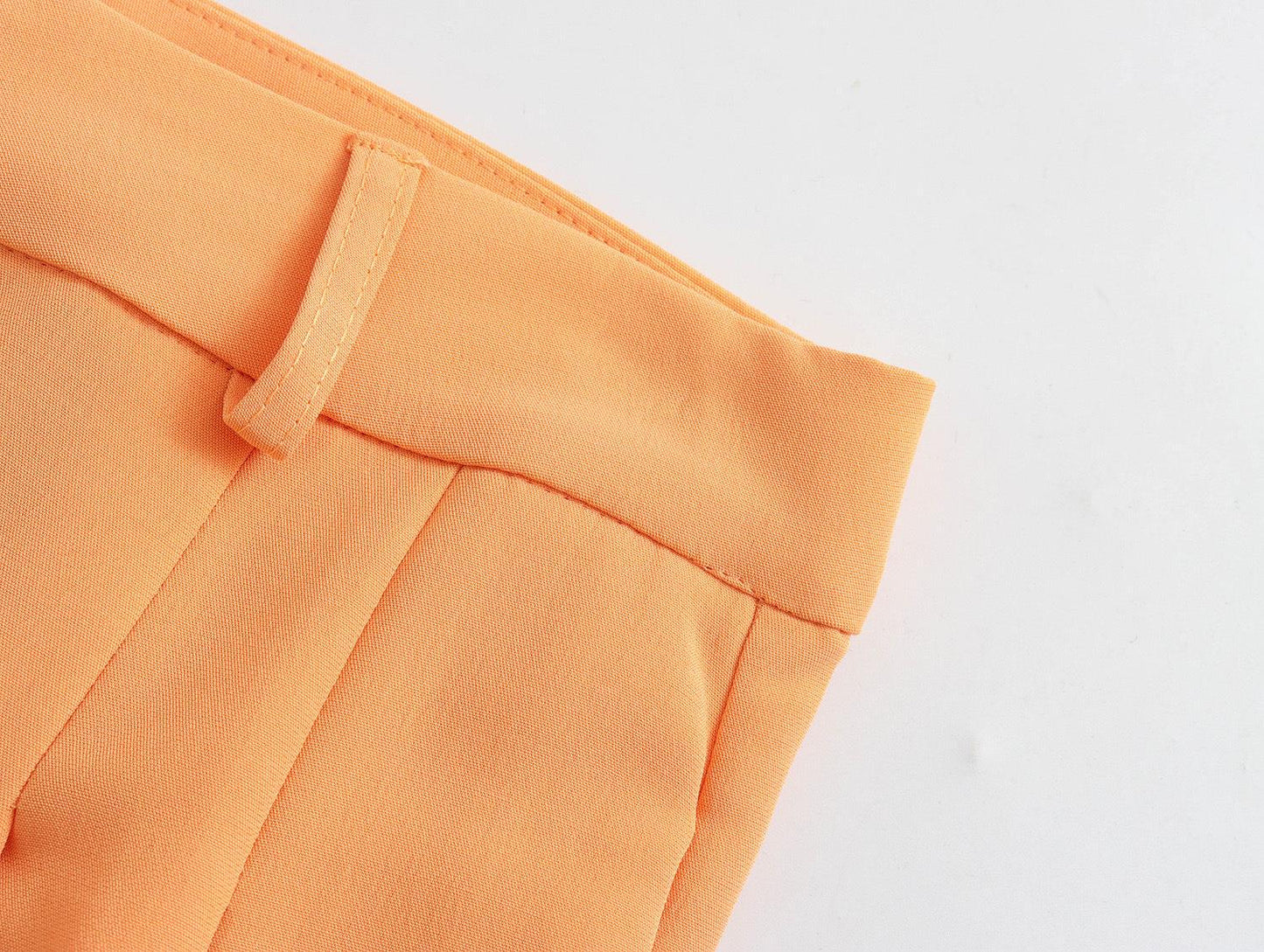 Pleated Suit Pants High Waist Straight Trousers