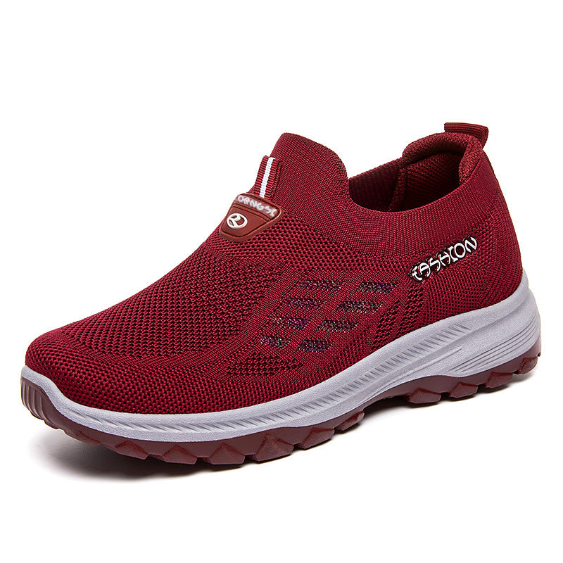 Women's Casual Shoes Flying Woven Lightweight Slip-on Mesh Surface Shoes