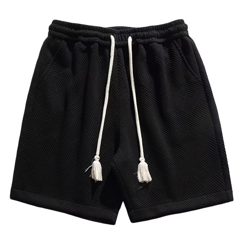 Sports Straight Geometric Jacquard Men's Fifth Pants