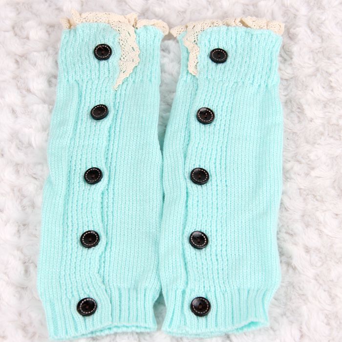 Children's Button Knitted Wool Pile Warm Foot Cover