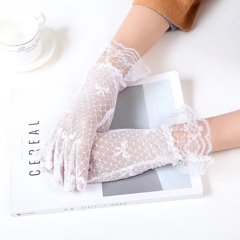 Wedding Dress Short Sunscreen Lace Lace Bow Gloves