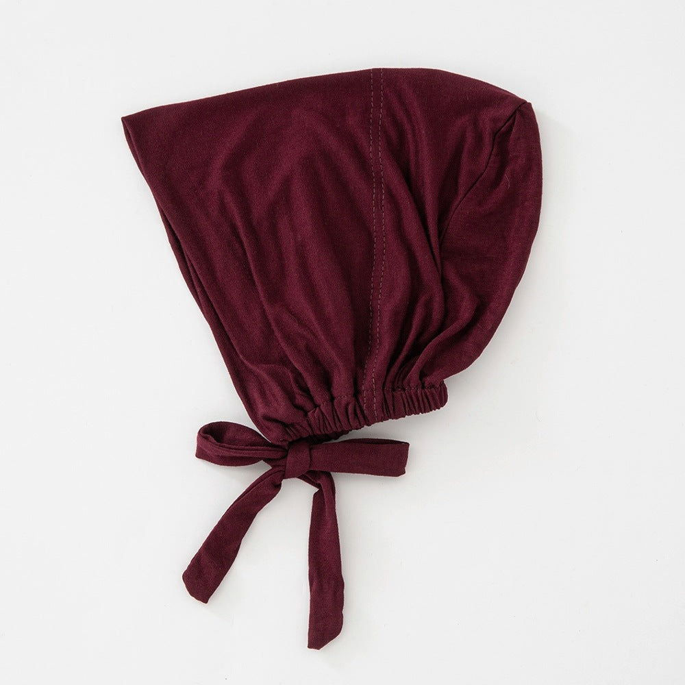 Women's Fashion Solid Color Lace-up Bottoming Hood