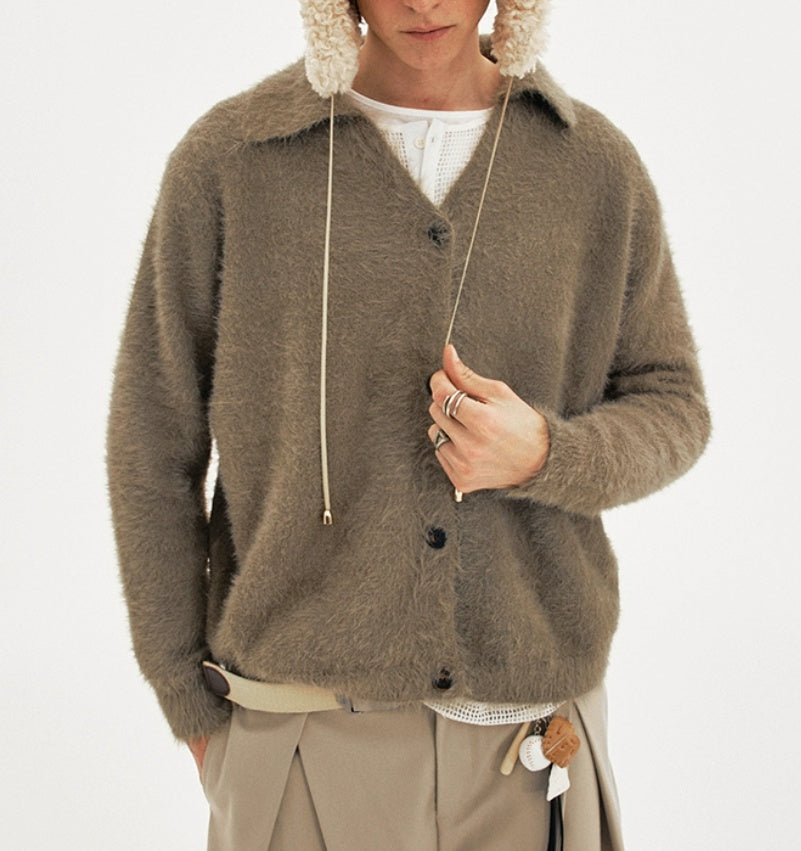 Retro Laid Back Soft V Neck Knit Sweater