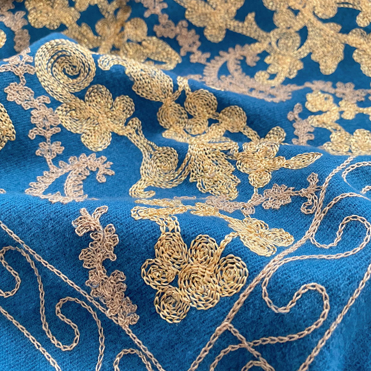 Cashew Flower Embroidered Scarf Shawl For Women