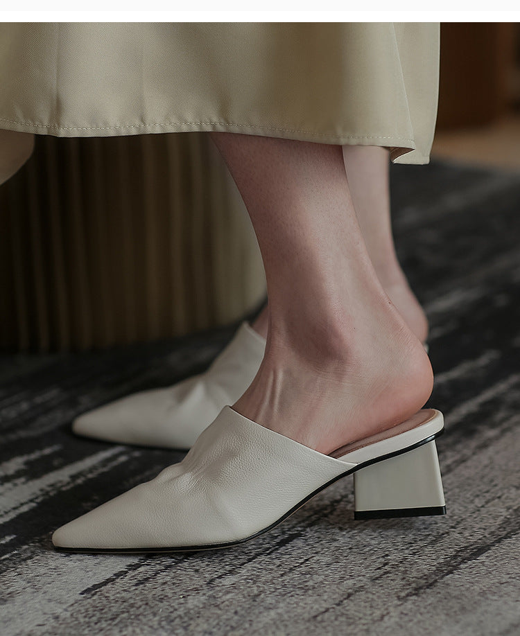 Summer New Style Baotou Mid-heel Chunky Heel Sandals To Wear Outside