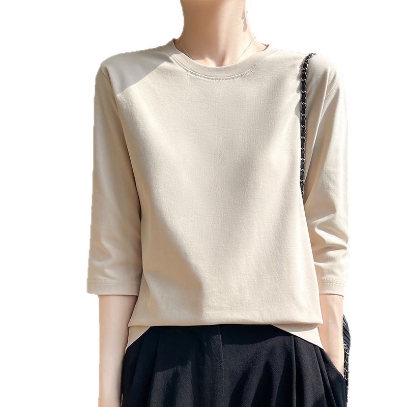 Mid-sleeve Bottoming Shirt Outer Wear Half-sleeve T-shirt Top