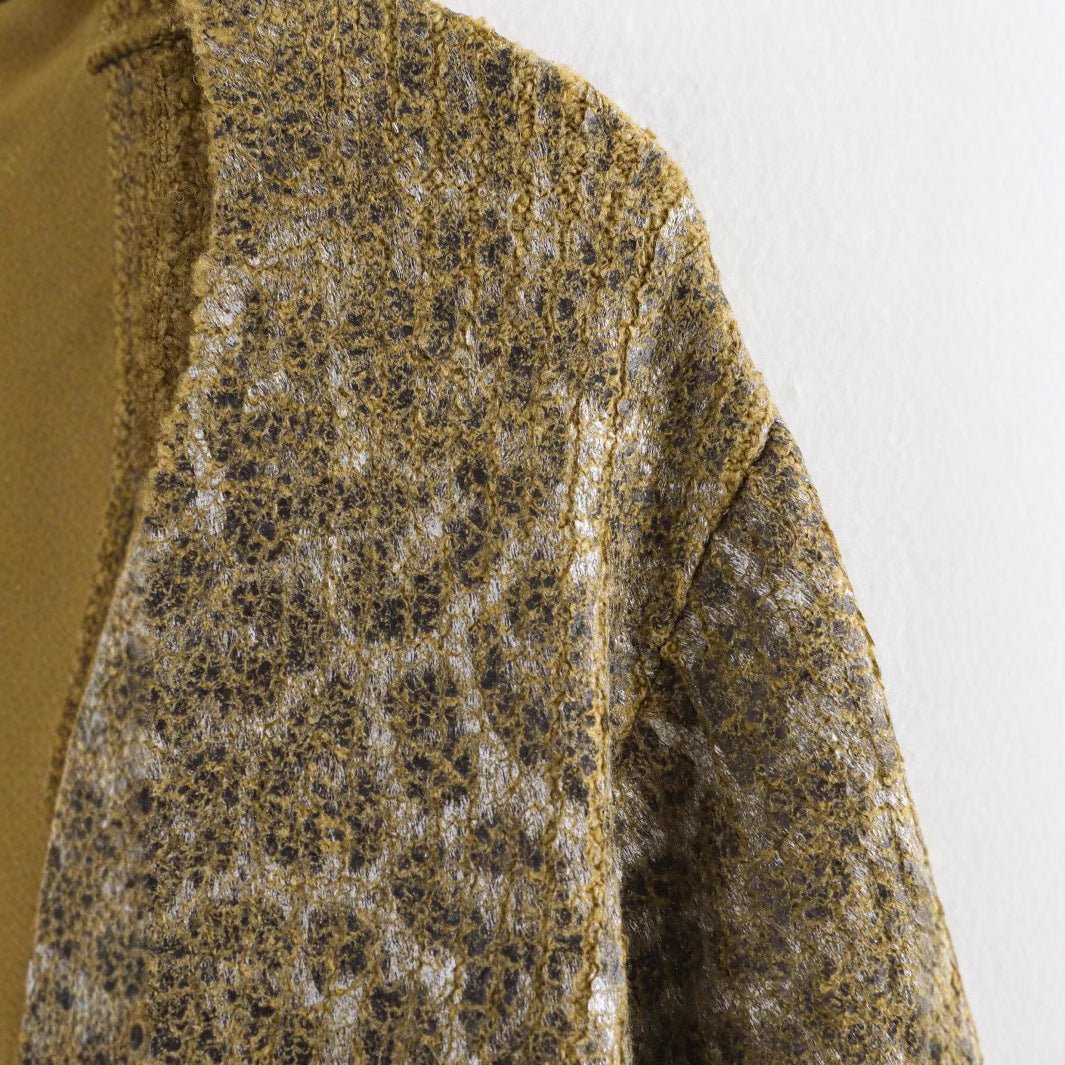 Women's Animal Pattern Knitted Metal Bronzing Sweater Coat