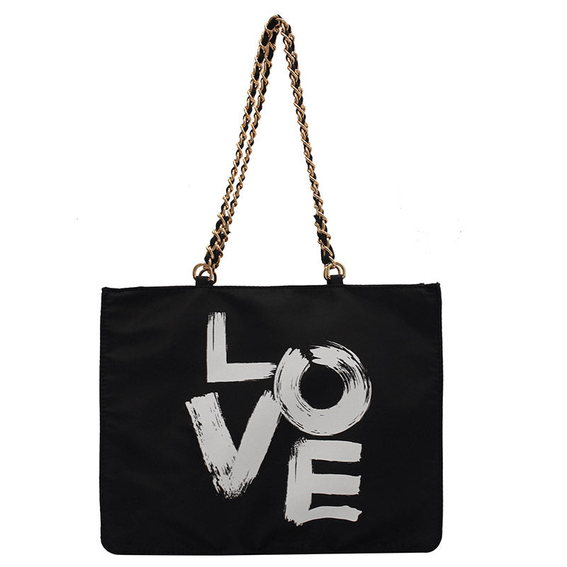 Tide Large-capacity Shoulder Bag Letter Student