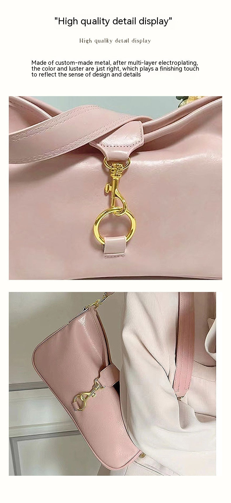 Commuter Underarm Bag All-match Solid Color Crossbody
