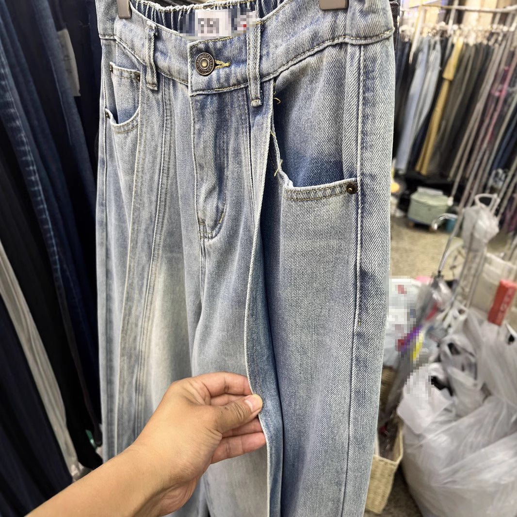 High-end Par Modebrand All-matching Lazy Stitching Jeans