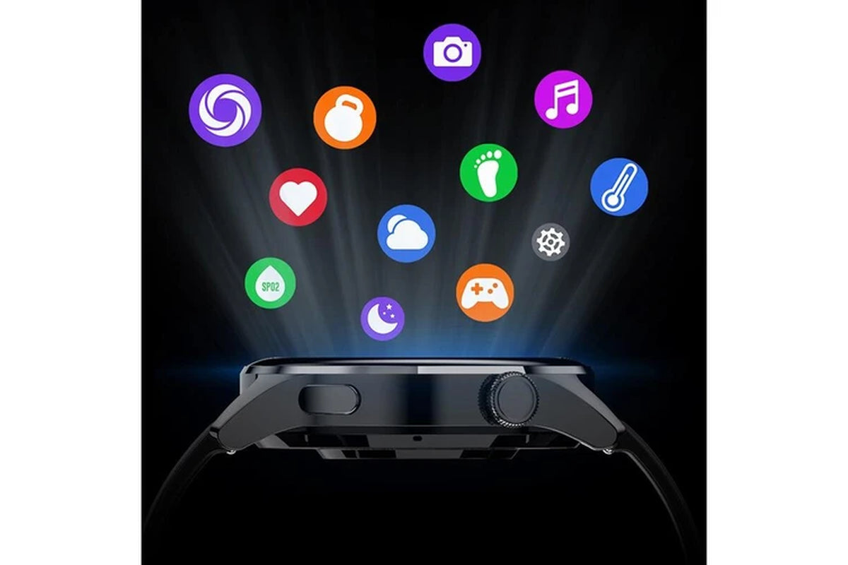 New Bluetooth Call Smart Watch Men Full Touch Sport Fitness Watches Waterproof Heart Rate Steel Band Smartwatch Android Ios - Black Silicone Belt