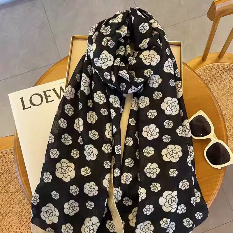 Cotton And Linen Scarf Thin And Silky Shawl Travel Sun-proof Beach Towel For Women