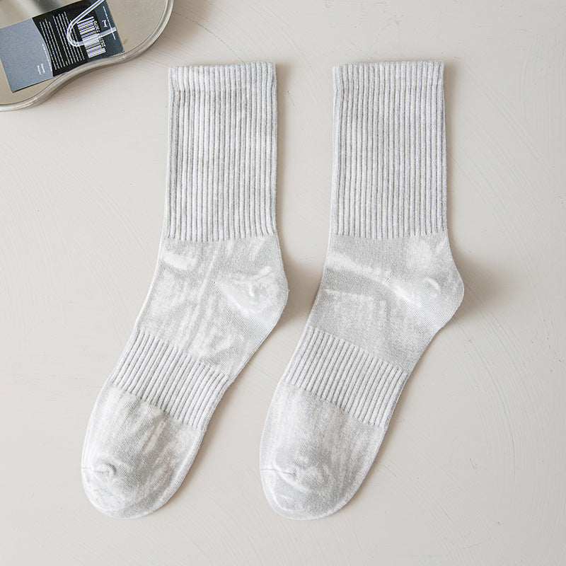 Retro Faded Vintage Tie-dye Sports Mid-calf Socks