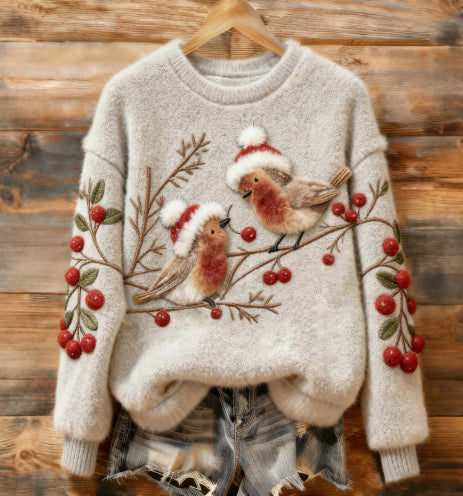 Womens Adorable Christmas Flannel Hoodie With Long Sleeves