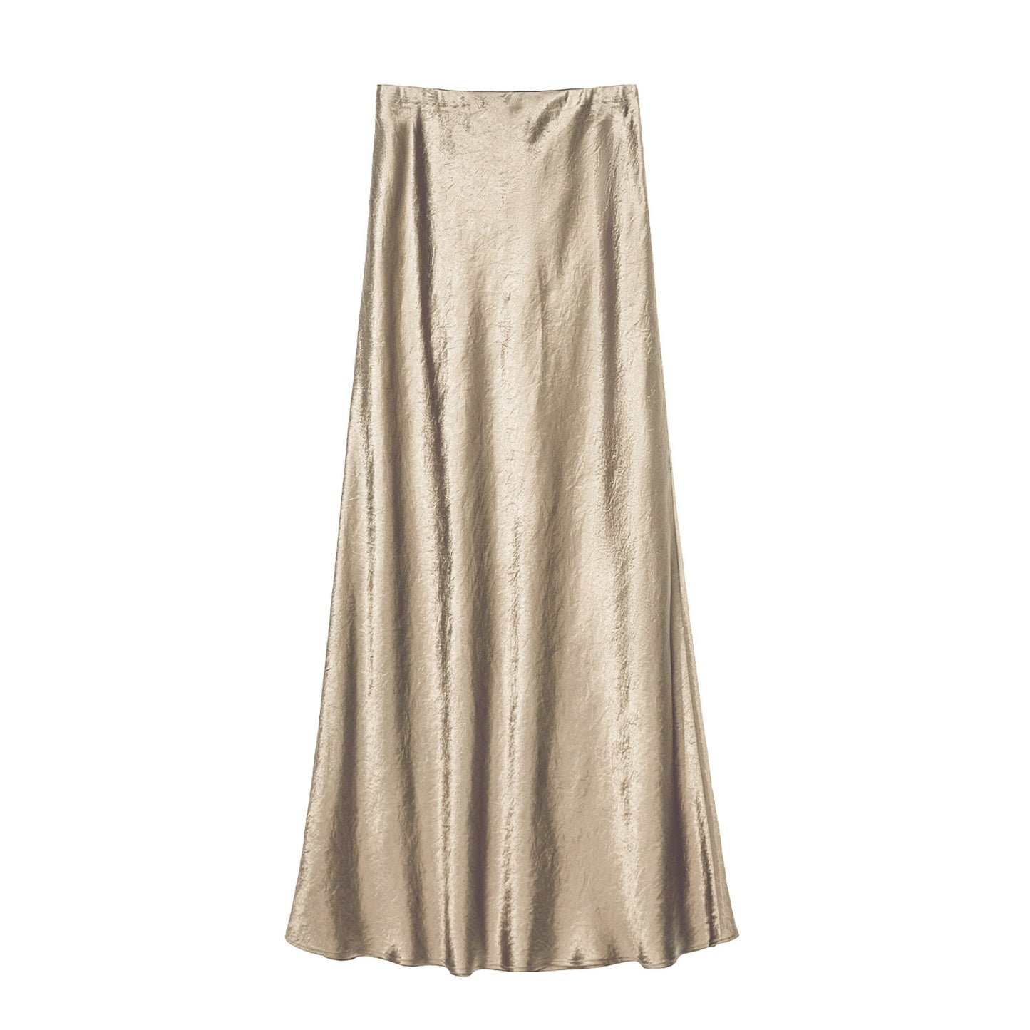 Women's Satin Midi Skirt High Waist Elastic Waistband Hand-tied Tie-dye Pattern