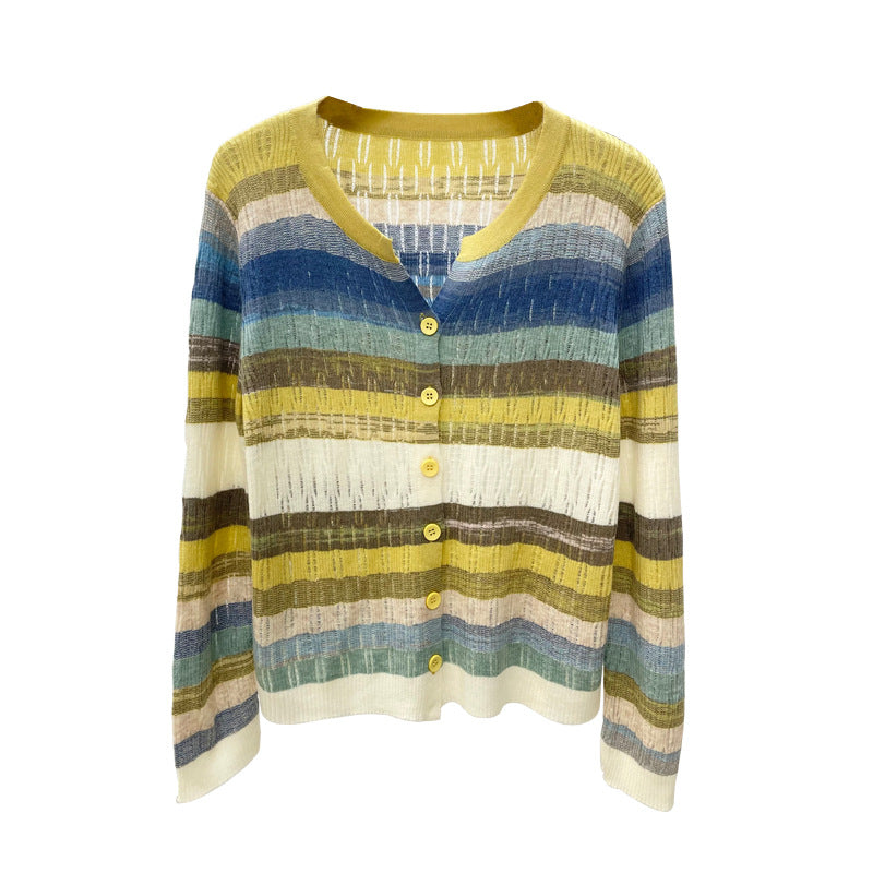 Women's Colorful Sweater Cardigan Spring New V-neck