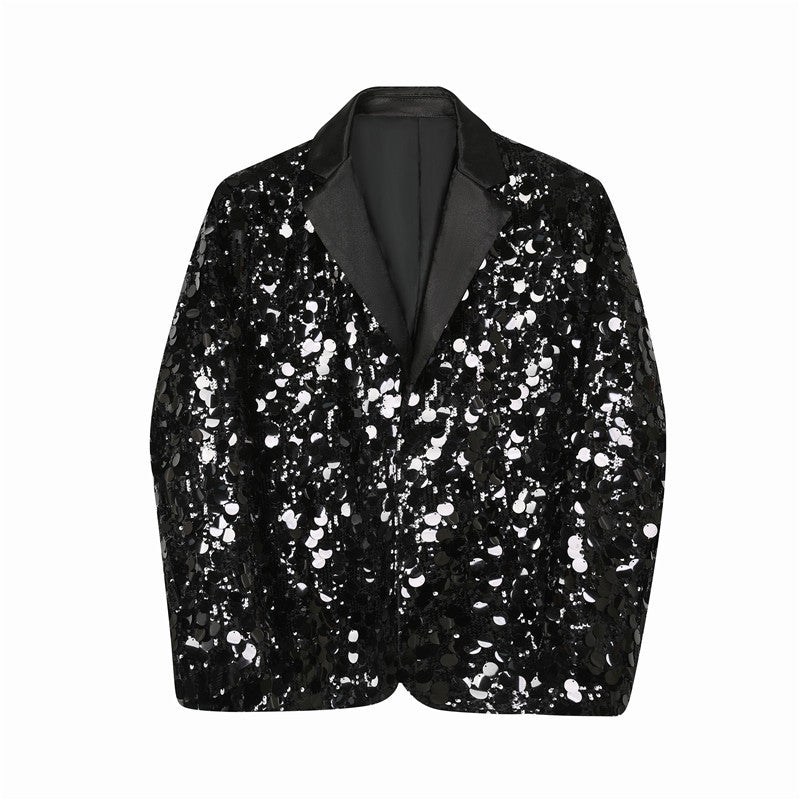 New Trendy Fashionable Small Niche Design Suit With Large Sequins