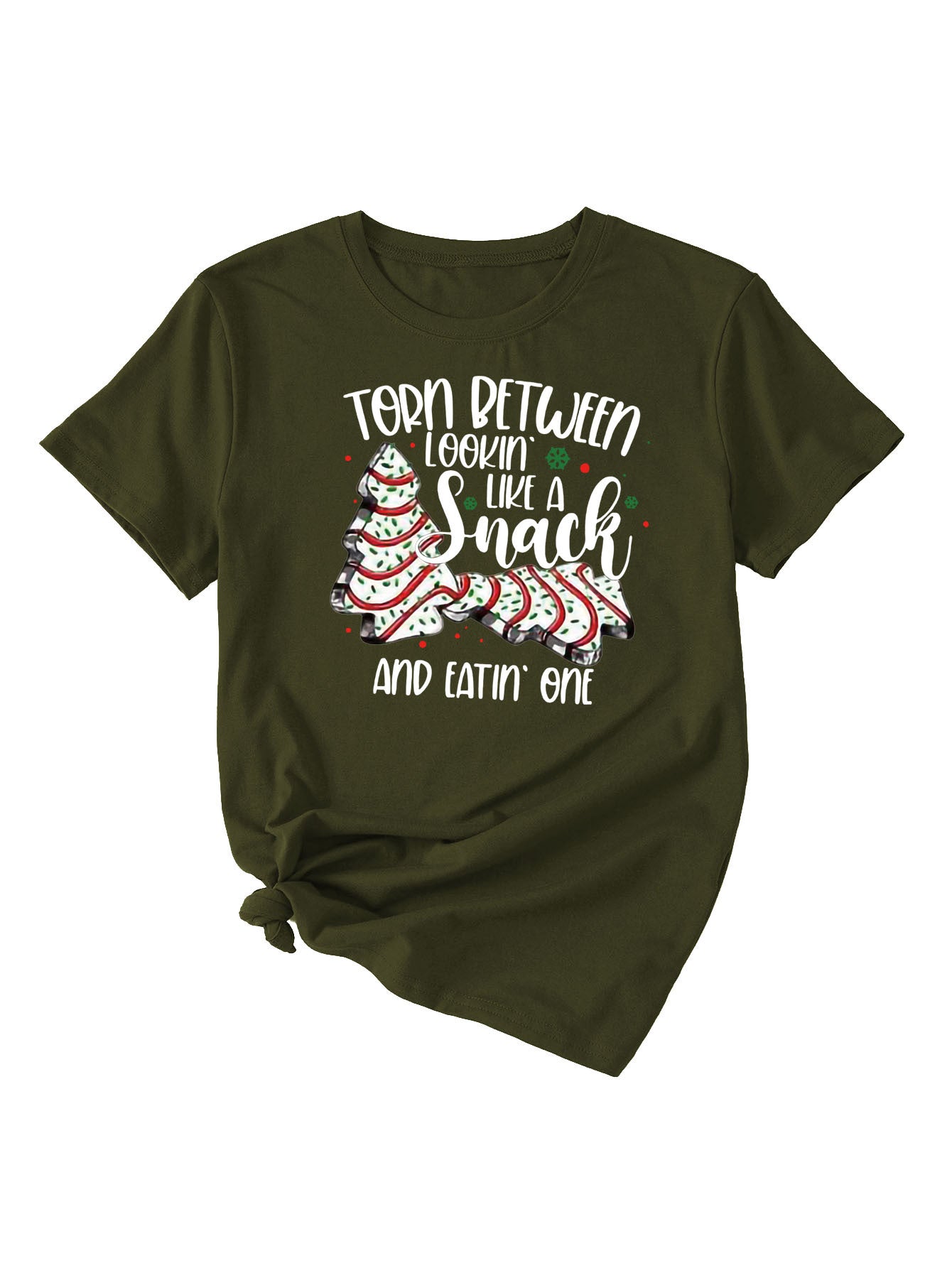 Simple Pattern Printing Ladies Round Neck Short Sleeve Tops