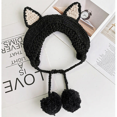 Fox Girl Sweet And Cute Warm Knitted Wool Tie Earmuffs