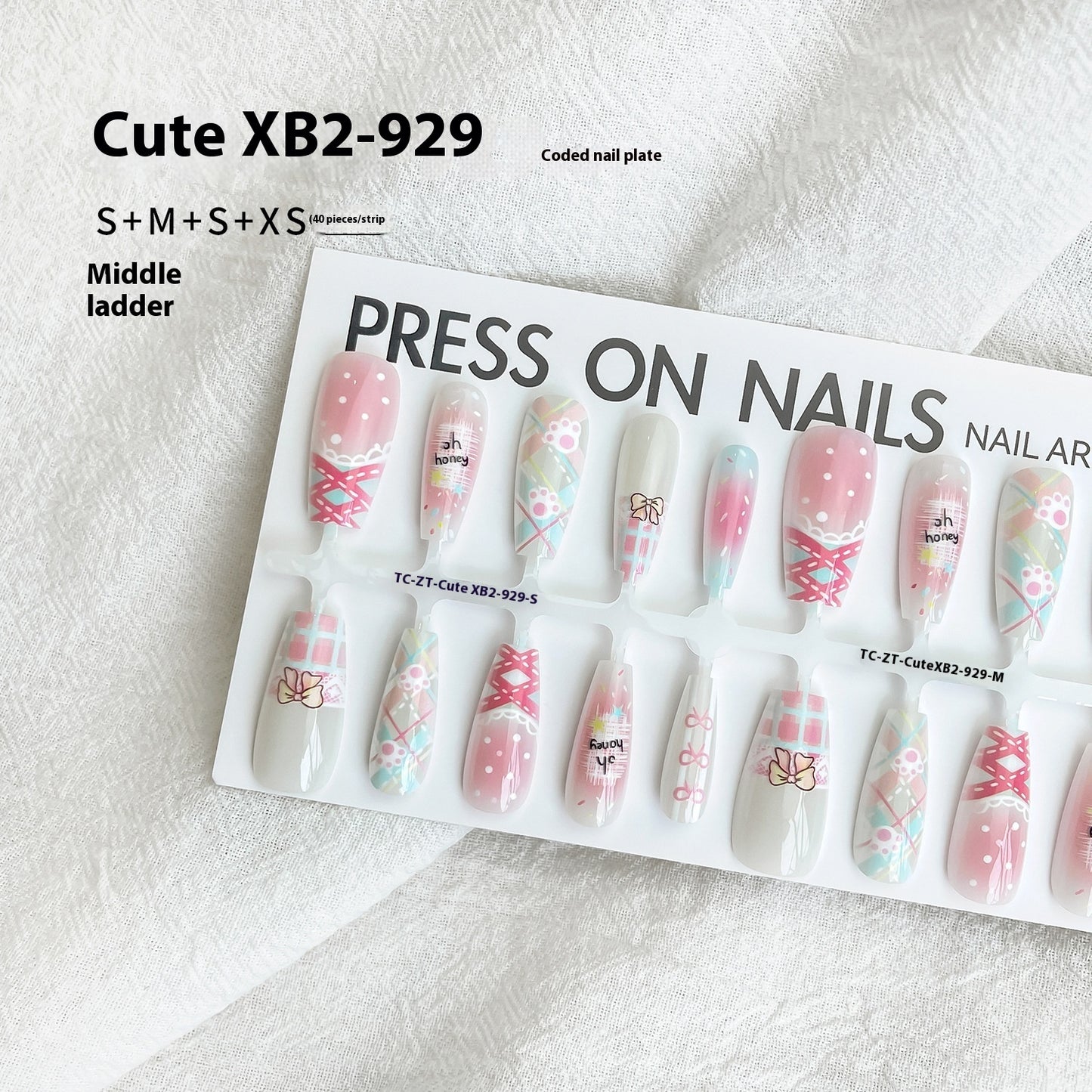Dopamine Sweet Cool Style Bow French Fake Nail Tip