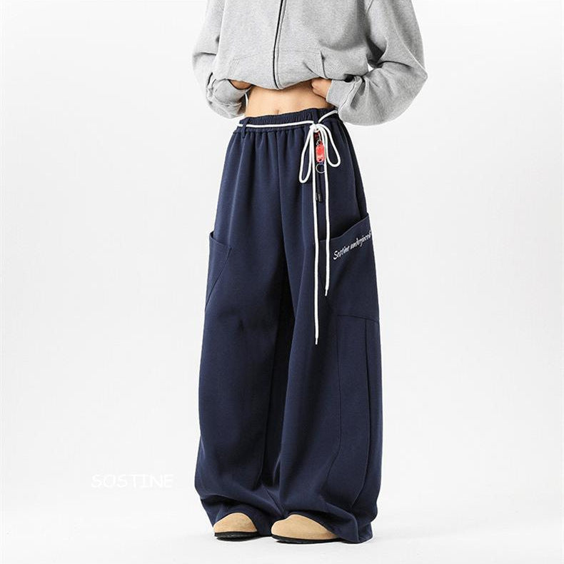 Retro Sports Trousers Loose Wide Leg Leisure Pants