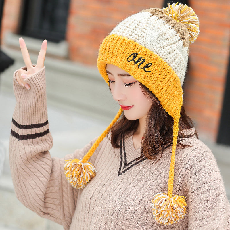 Color Matching Fashion All-match Ear Protection Cycling Hat