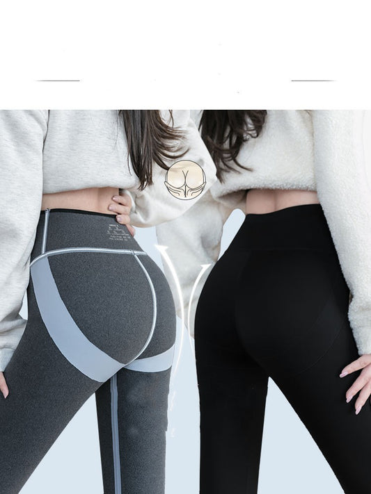 Shark Pants Tight Height Waist Abdominal Lifting Buttock Pants Black Outer Wear Yoga Plus Velvet Leggings