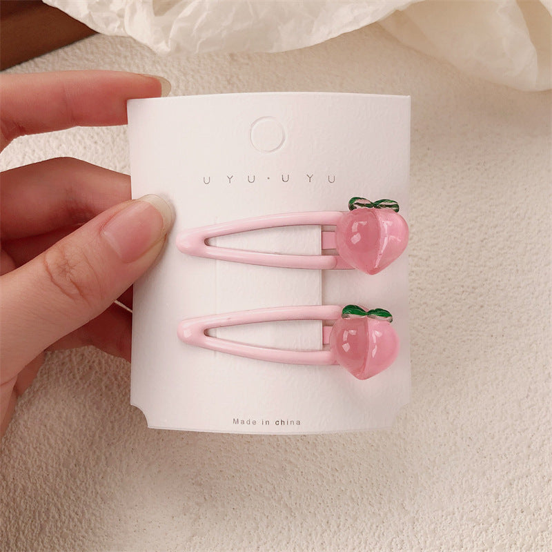 Peach Transparent Pink Sweet Girls' Hairpin