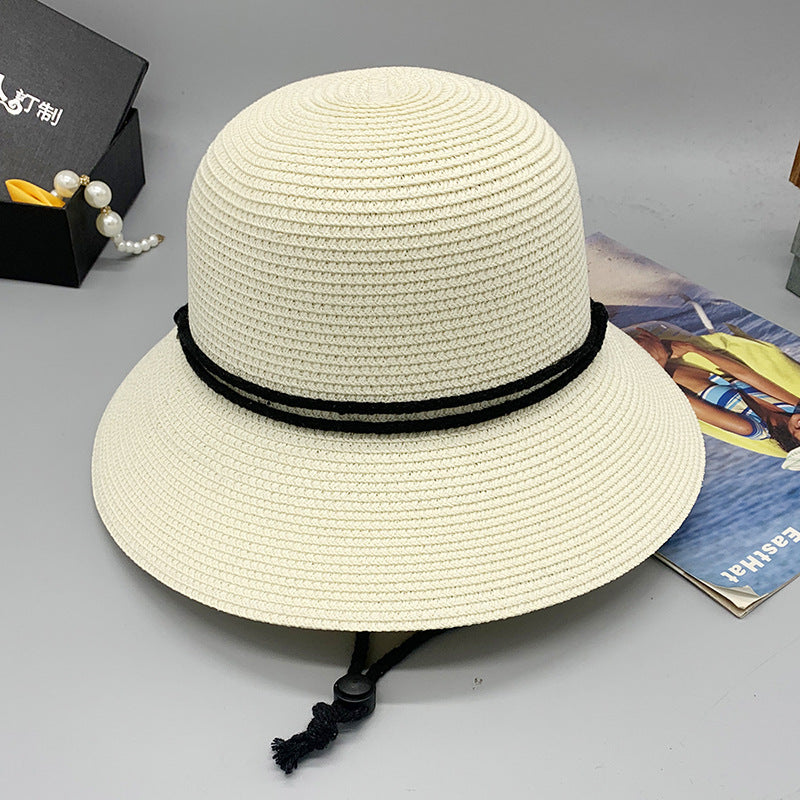 New Foldable Adjustable Windproof Rope Women's Straw Hat