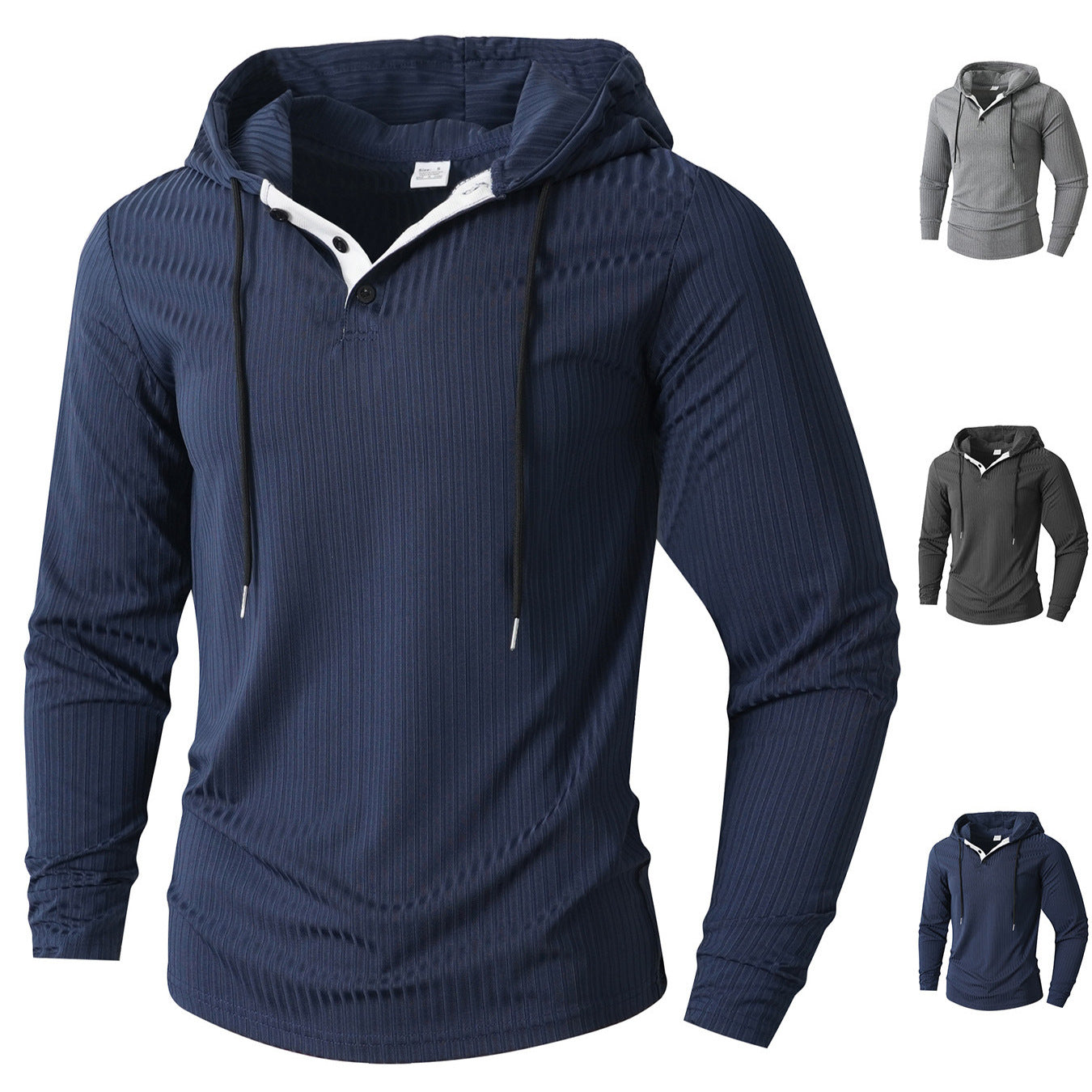 Fallwinter Long-sleeve Casual Sports Hoodie With Drawstring