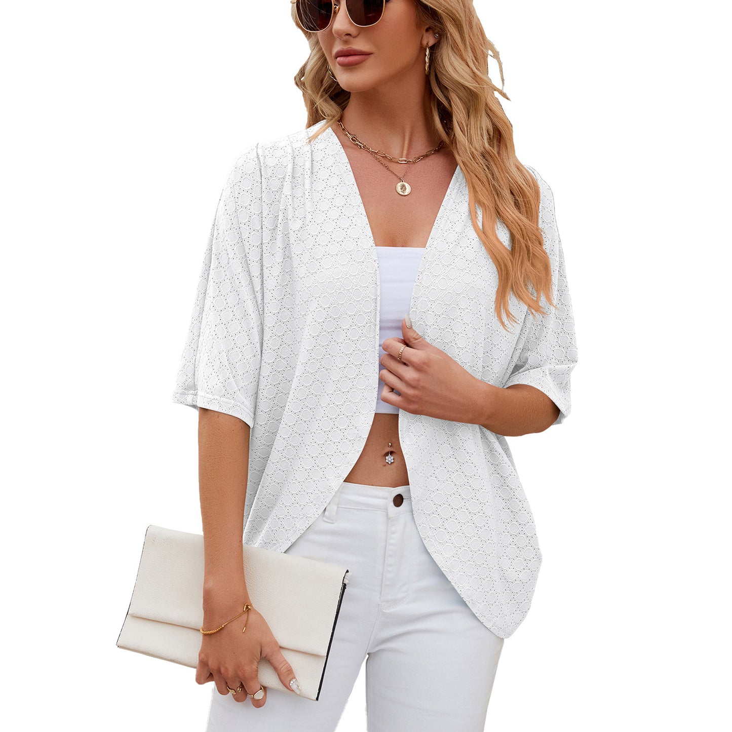 Half Sleeves Cardigan Knitted Cardigan Coat Office Cardigan