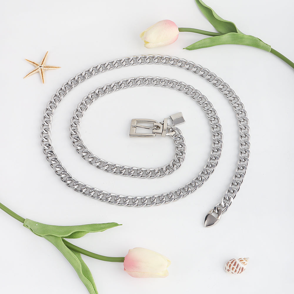 New Hip Hop Fashion For Men And Women Metal Waist Chain Padlock Pendant Versatile Jeans Skirt Accessories Thick Chain